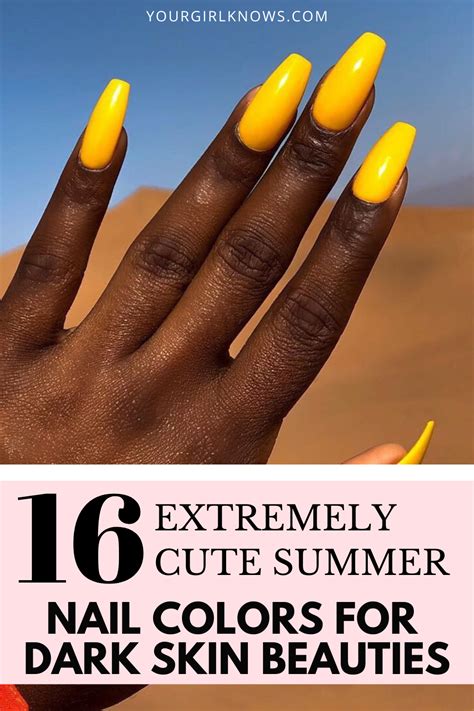 summer nail colors for dark skin